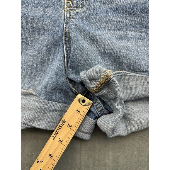 Wild Fable Juniors 17 R Super High Rise Rolled Cuff Jean Shorts Blue Medium Wash - Picture 11 of 12
